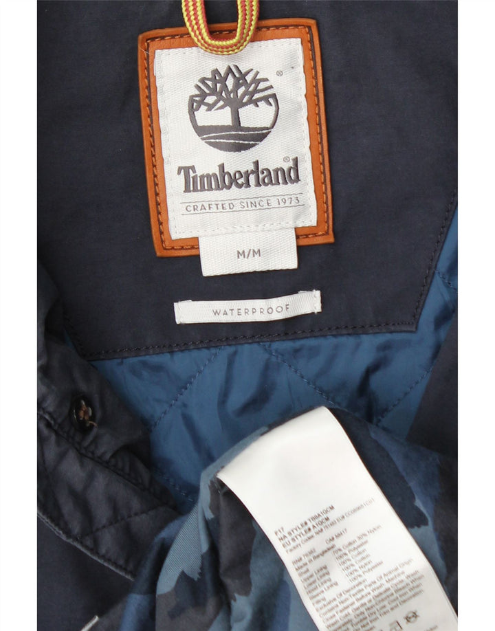 TIMBERLAND Abrigo cortavientos para hombre UK 38 Medio Azul marino Algodón