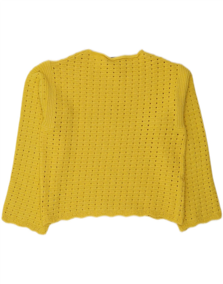 Marks & Spencer - Jersey corto con cuello barco para mujer, talla 40, color amarillo mediano