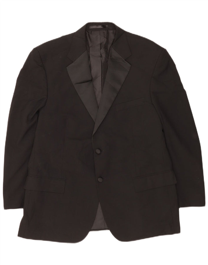 Marks & Spencer Chaqueta tipo blazer corta con 2 botones para hombre UK 42 XL Poliéster negro