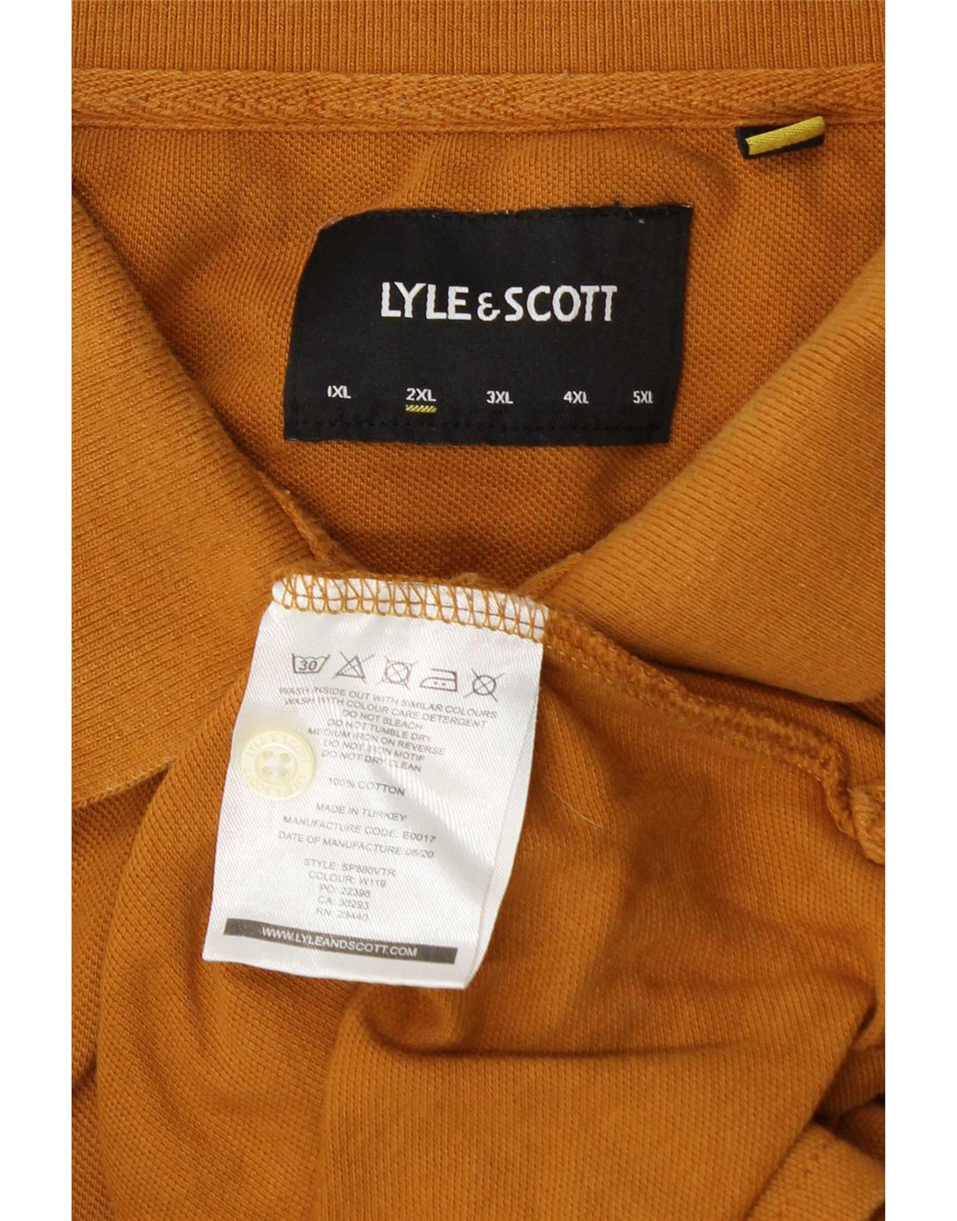 Lyle & Scott Polo para hombre 2XL Algodón naranja