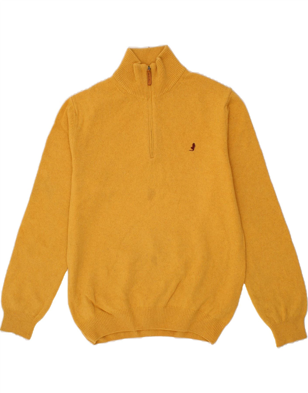 MARLBORO CLASSICS Suéter tipo jersey con cuello y cremallera para hombre Lana amarilla grande
