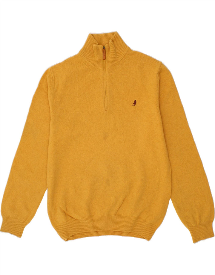 MARLBORO CLASSICS Suéter tipo jersey con cuello y cremallera para hombre Lana amarilla grande