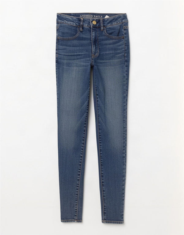 American Eagle Vaqueros Jegging Super Strech para Mujer UK 6 XS W26 L30 Azul
