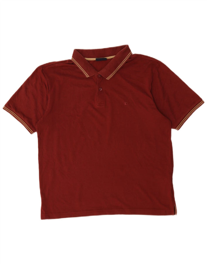 Champion Polo De Algodón A Rayas En Burdeos Medio Para Hombre