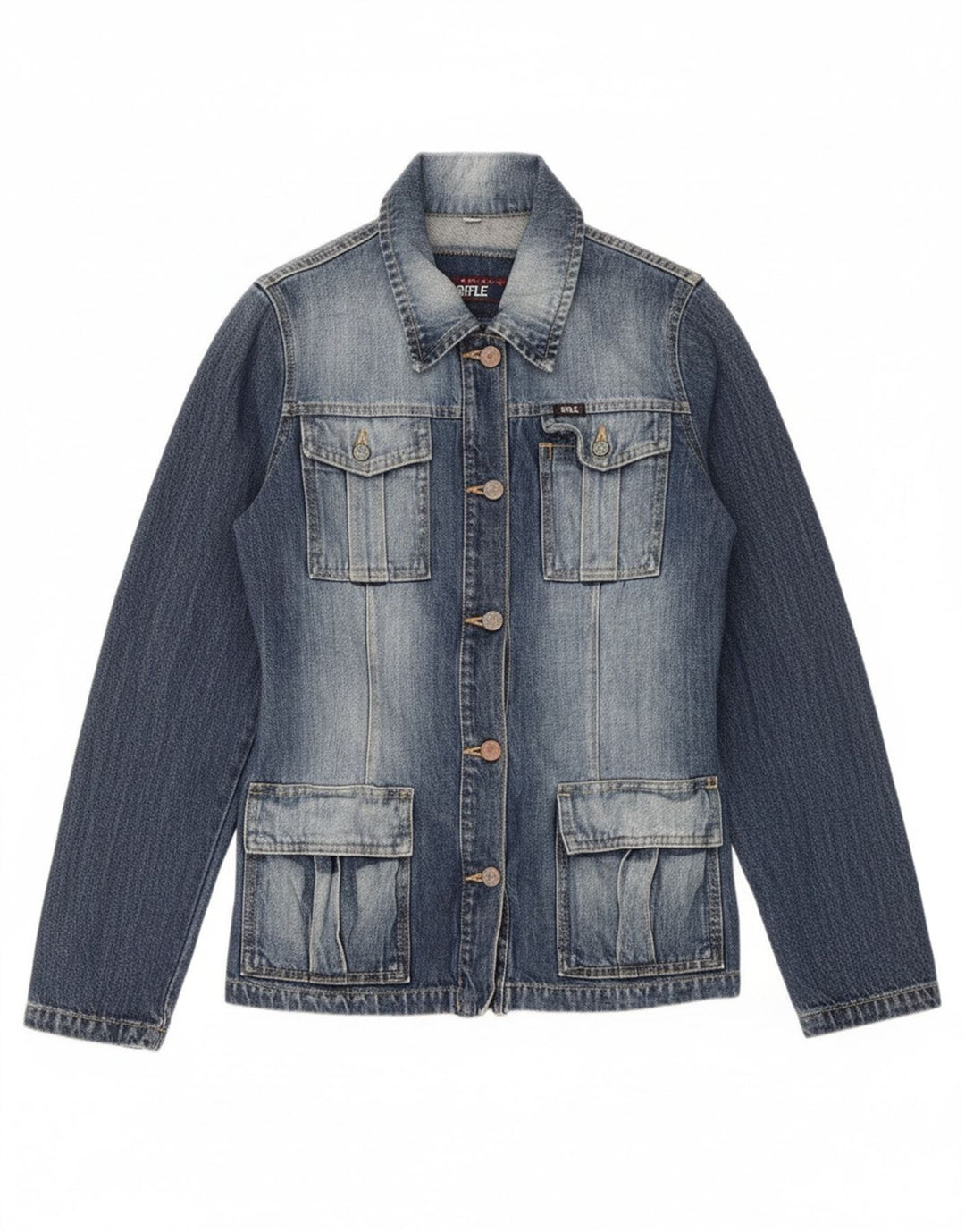 RIFLE Womens Heritage Denim Jacket UK 10 Small Blue Cotton