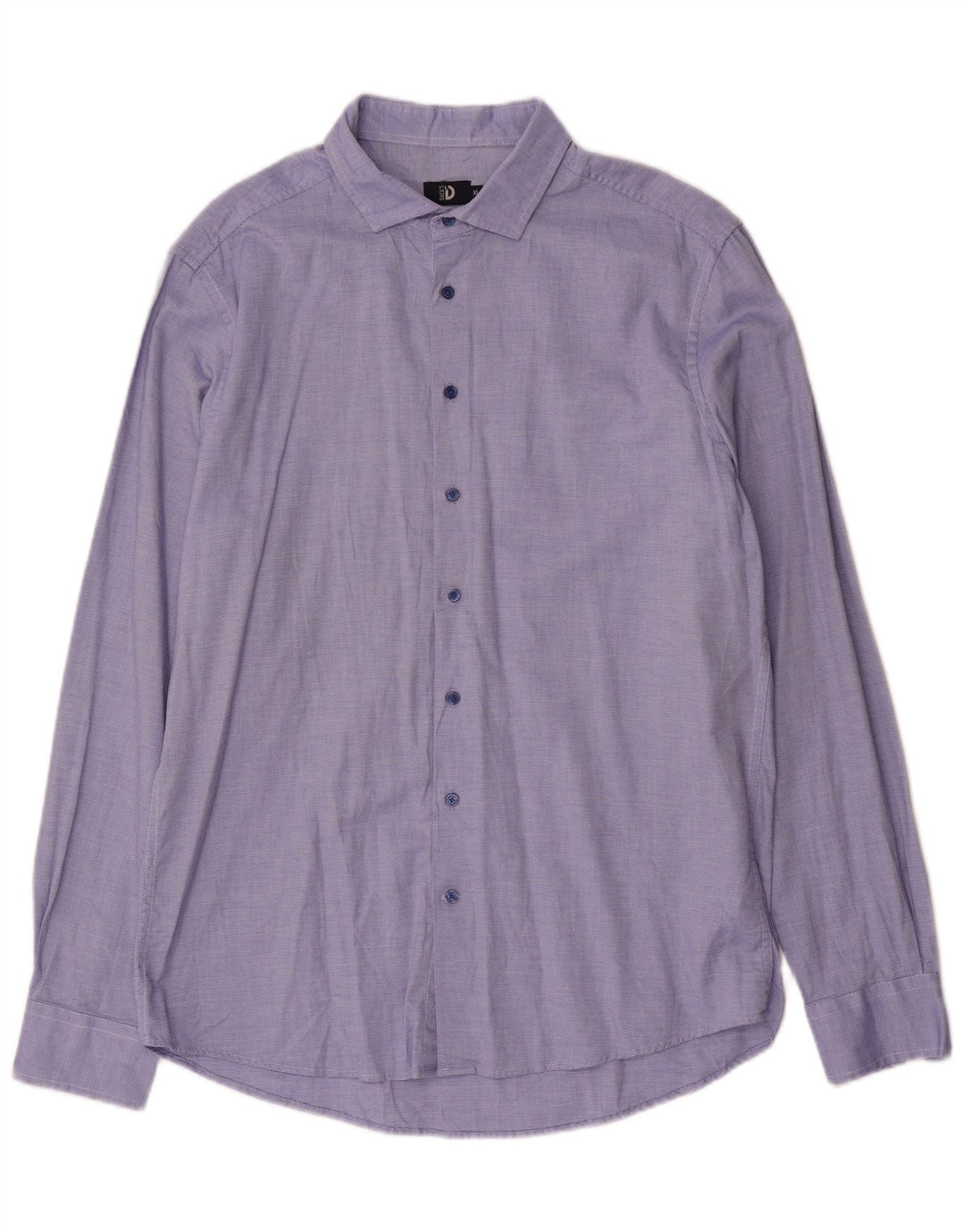 Dack's Camisa ajustada para hombre XL Algodón con lunares azules