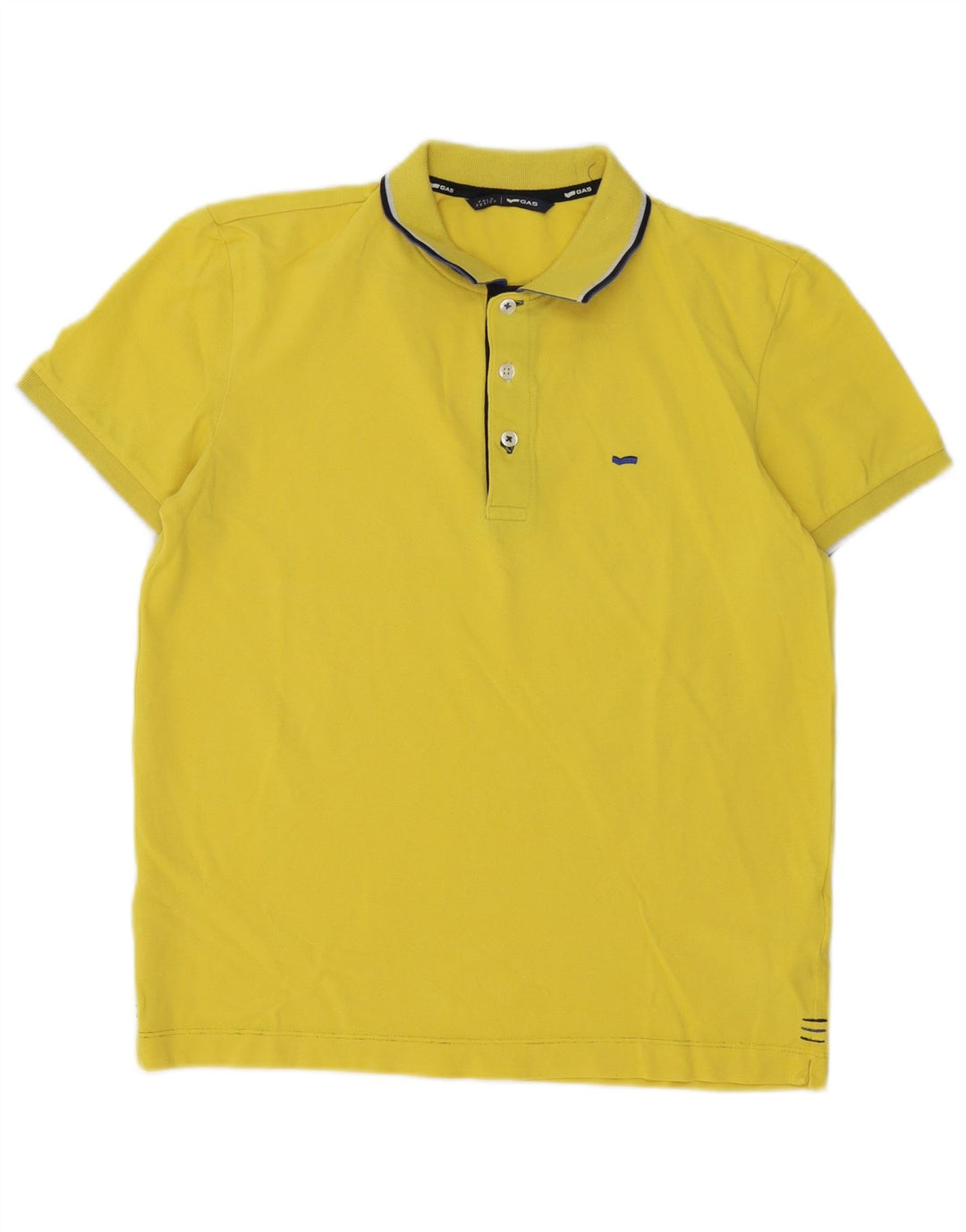 Polo Gas Hombre De Algodón A Rayas Amarillo Medio