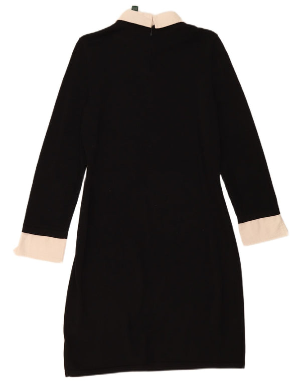 Ralph Lauren Vestido polo de manga larga para mujer UK 42 Medium Black Colourblock