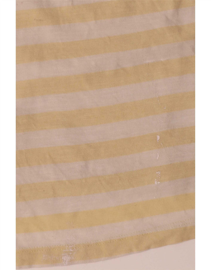 Jack & Jones Hombre Camiseta Top Medium Amarillo Rayas Algodón