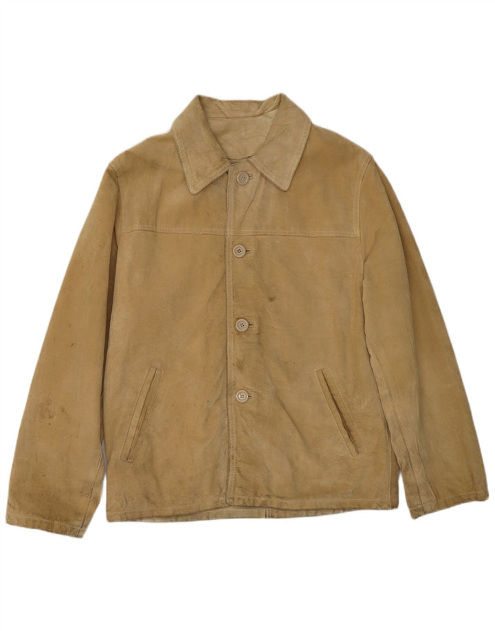 CONBIPEL Chaqueta de ante para hombre UK 40 Large Beige Leather