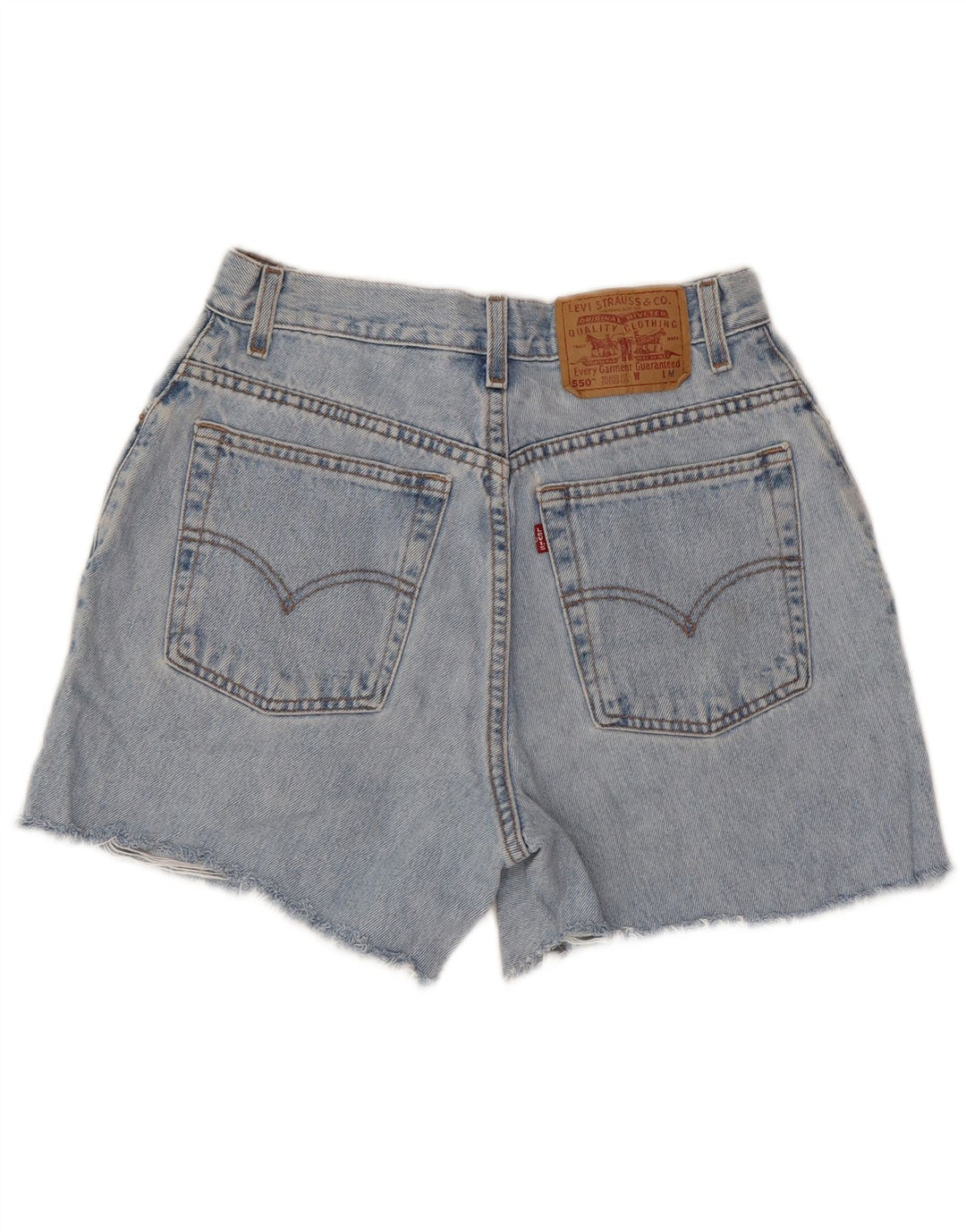 LEVI'S Mujer 550 Pantalones Cortos De Mezclilla De Corte Relajado Desgastados Mediano W28 Azul