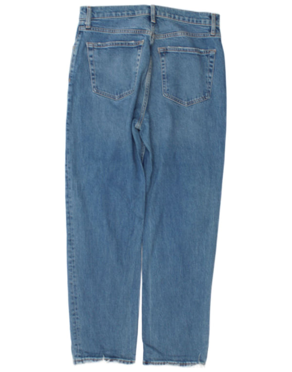 Zara Jeans Cónicos De Cintura Alta Para Mujer EU 40 Medium W30 L28 Algodón Azul
