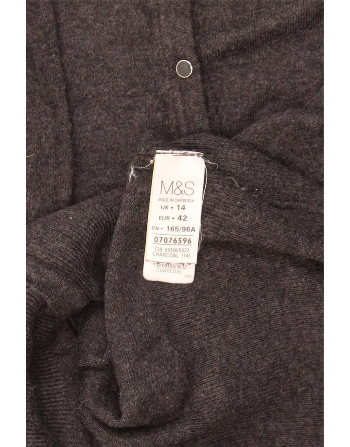Marks & Spencer Suéter tipo cárdigan para mujer UK 44 Viscosa gris medio