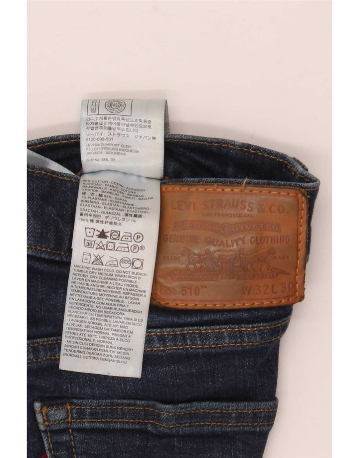 Levi's Mens 510 Shorts De Mezclilla W32 Algodón Azul Marino Medio