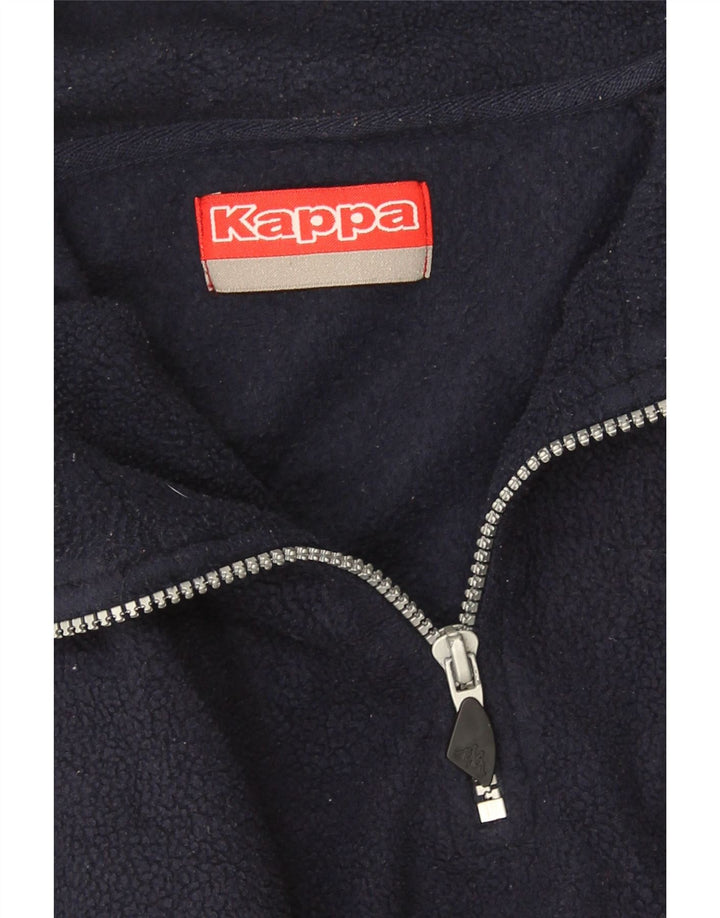 KAPPA Hombre Jersey De Forro Polar Con Cremallera Y Cuello Medio Azul Marino