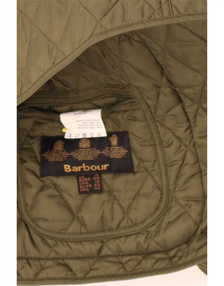 Barbour Chaqueta Acolchada Para Mujer UK 40 Grande Caqui Colorblock Poliamida