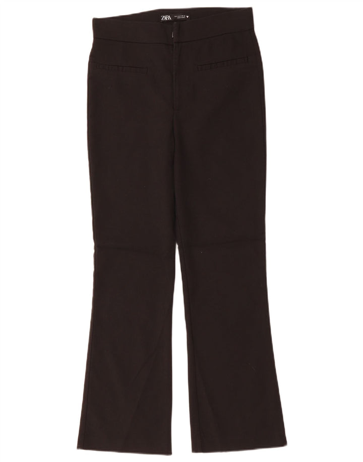 Zara Mujer Pantalón Casual Bootcut Pequeño W26 L26 Negro