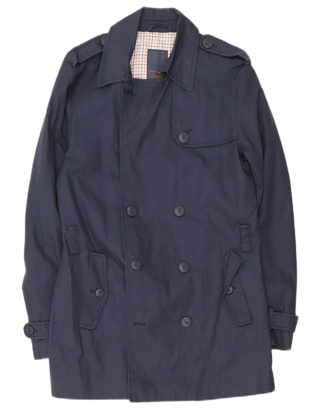 Zara Gabardina para hombre UK 40 Large Azul marino Algodón
