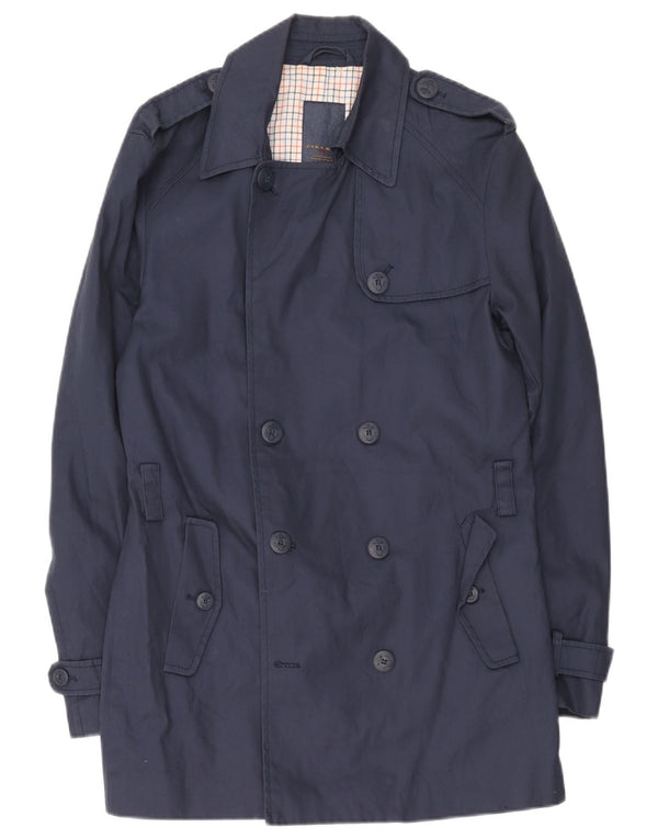 Zara Gabardina para hombre UK 40 Large Azul marino Algodón