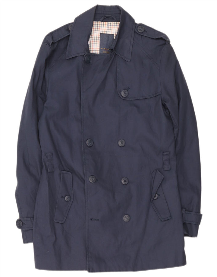 Zara Gabardina para hombre UK 40 Large Azul marino Algodón