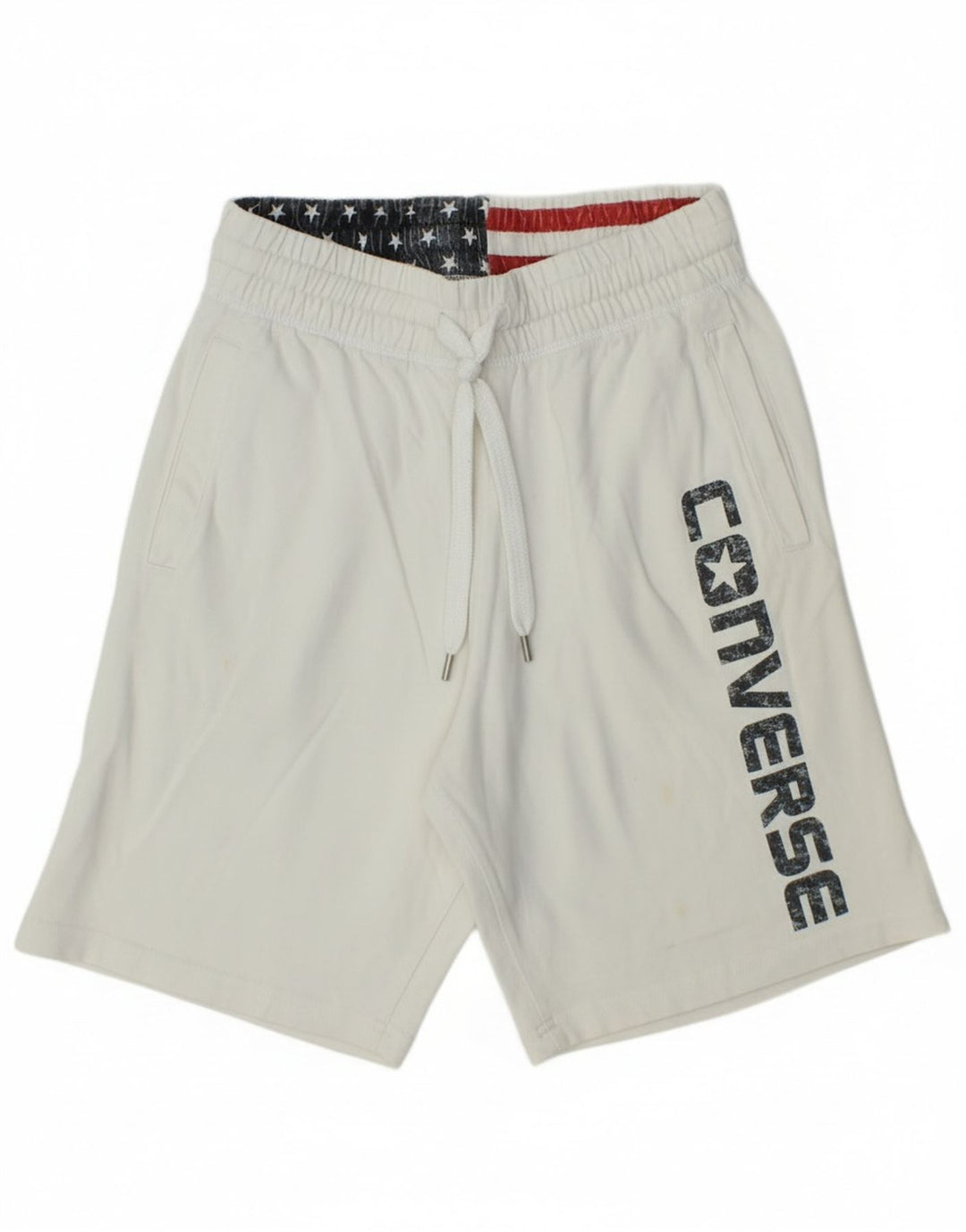 Converse Mens Graphic Sport Shorts Pequeño Algodón Blanco
