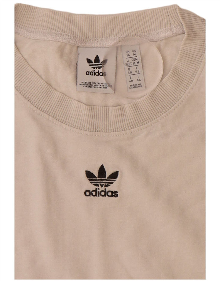 ADIDAS Camiseta gráfica para mujer Top UK 44 Grande Blanco