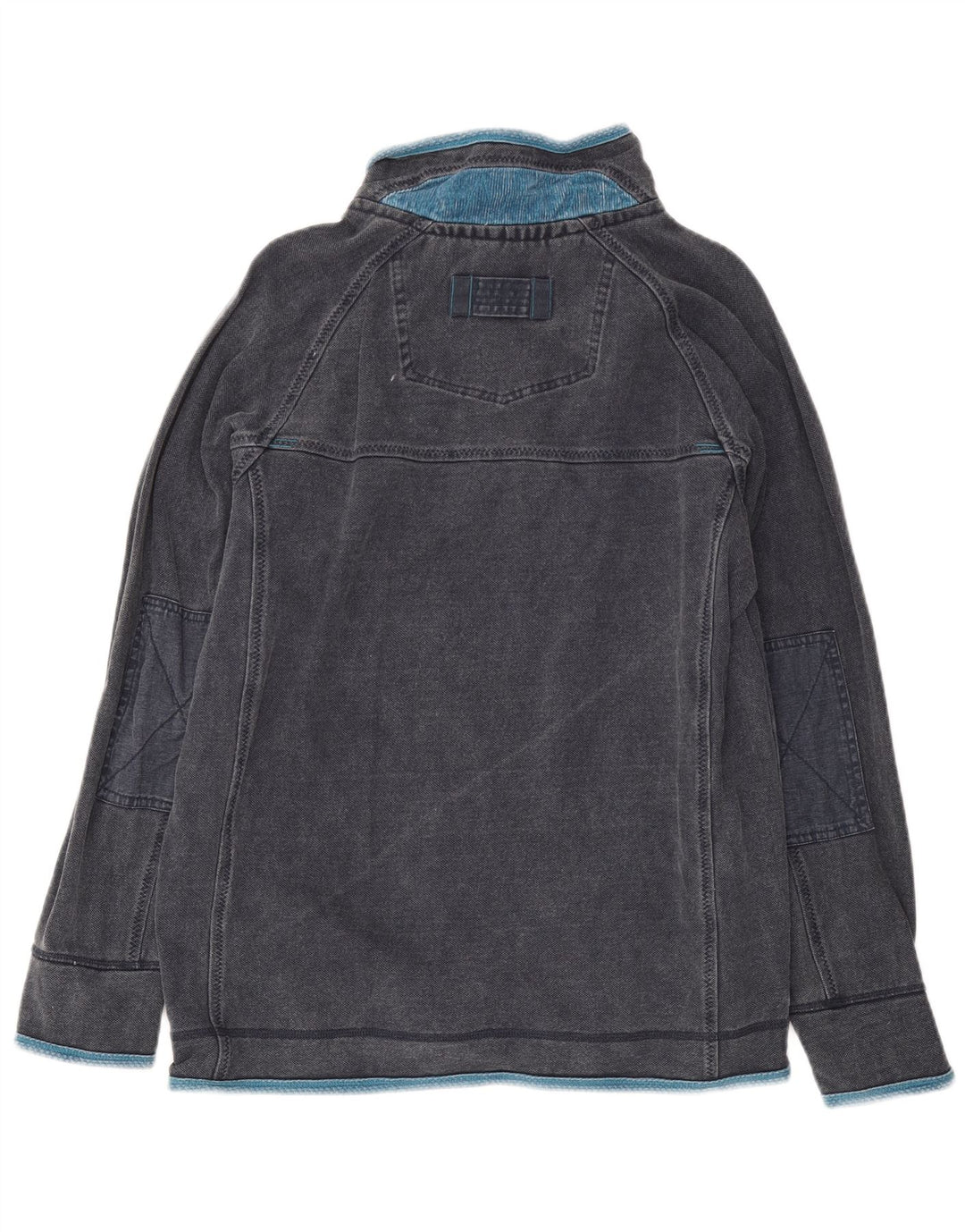 Sudadera con capucha y cuello con cremallera para hombre de Fat Face, jersey grande de algodón azul marino