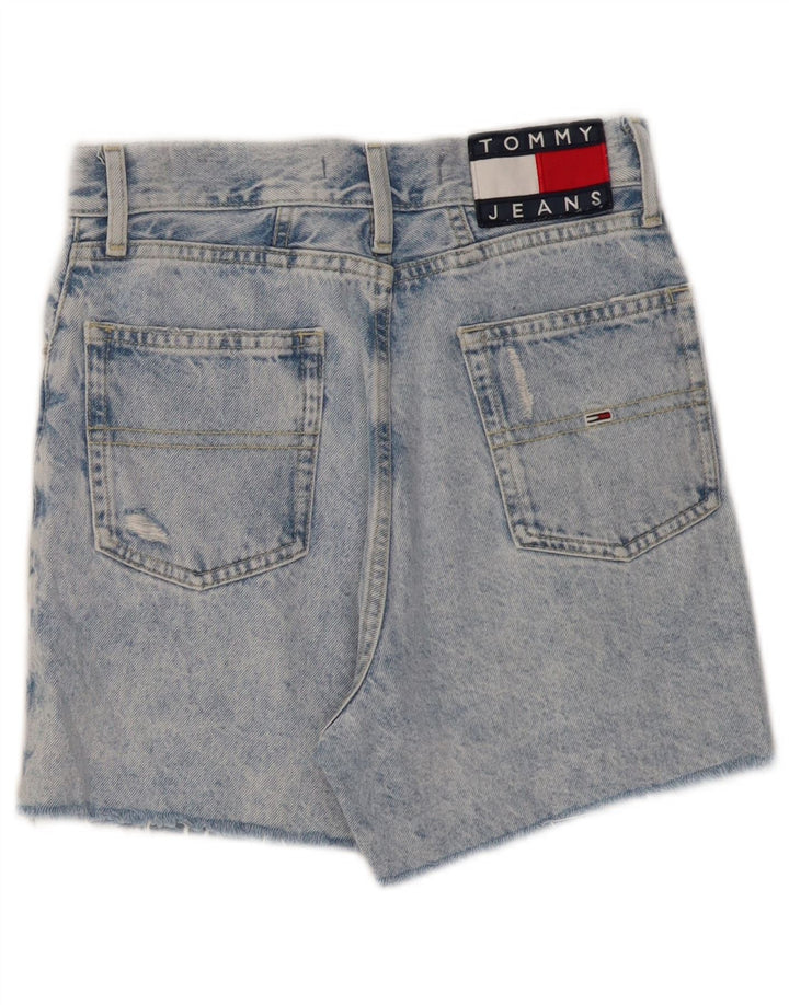 TOMMY HILFIGER Pantalones cortos vaqueros de cintura alta desgastados Mom para mujer W24 XS Azul