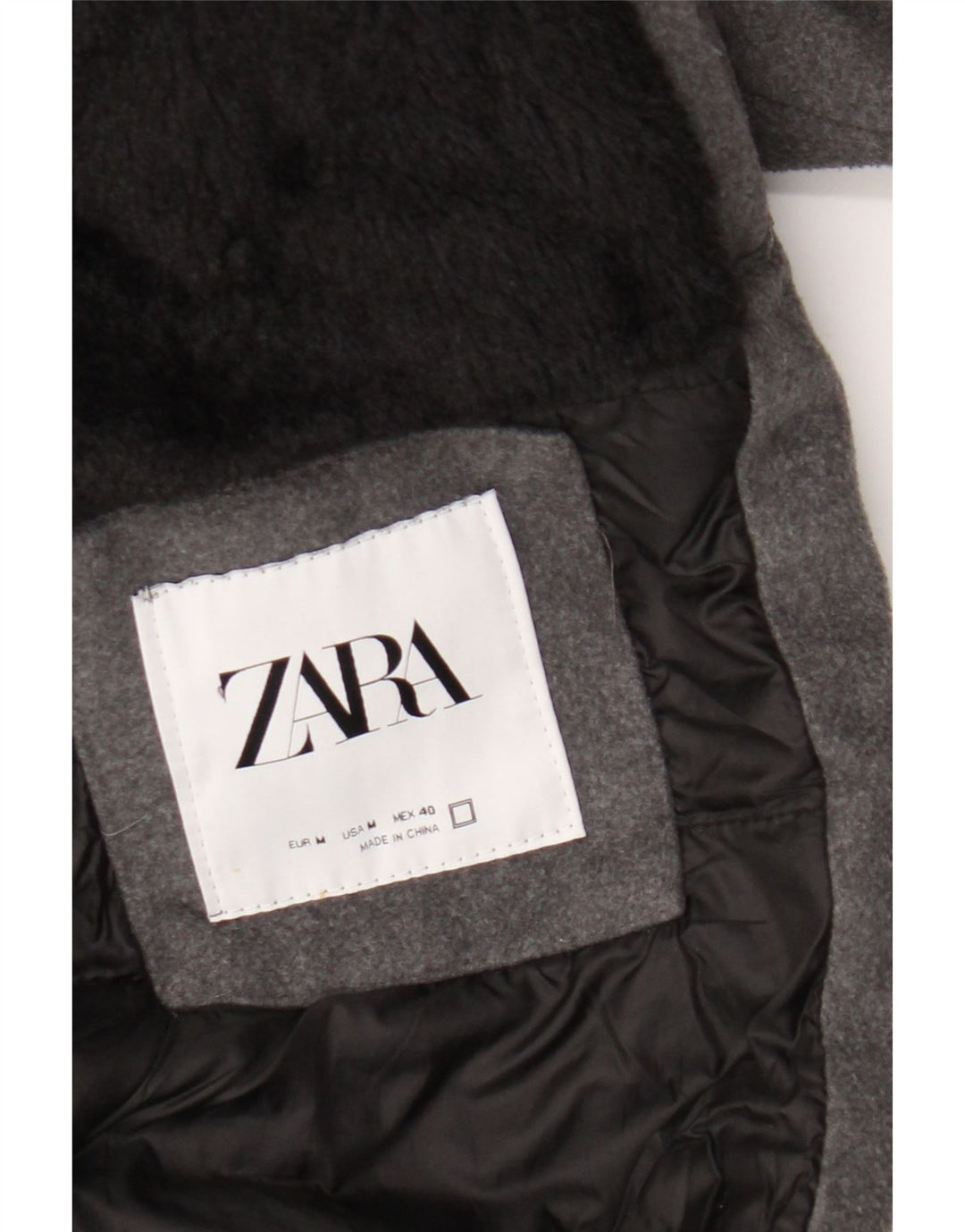 Zara Hombre Abrigo UK 38 Gris Medio