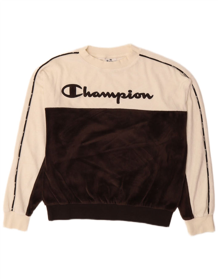 Champion Sudadera con gráfico extragrande para mujer UK 10 Small Black