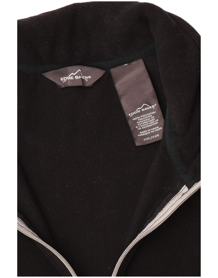 Eddie Bauer Jersey de forro polar con cuello y cremallera para hombre 2XL Poliéster negro