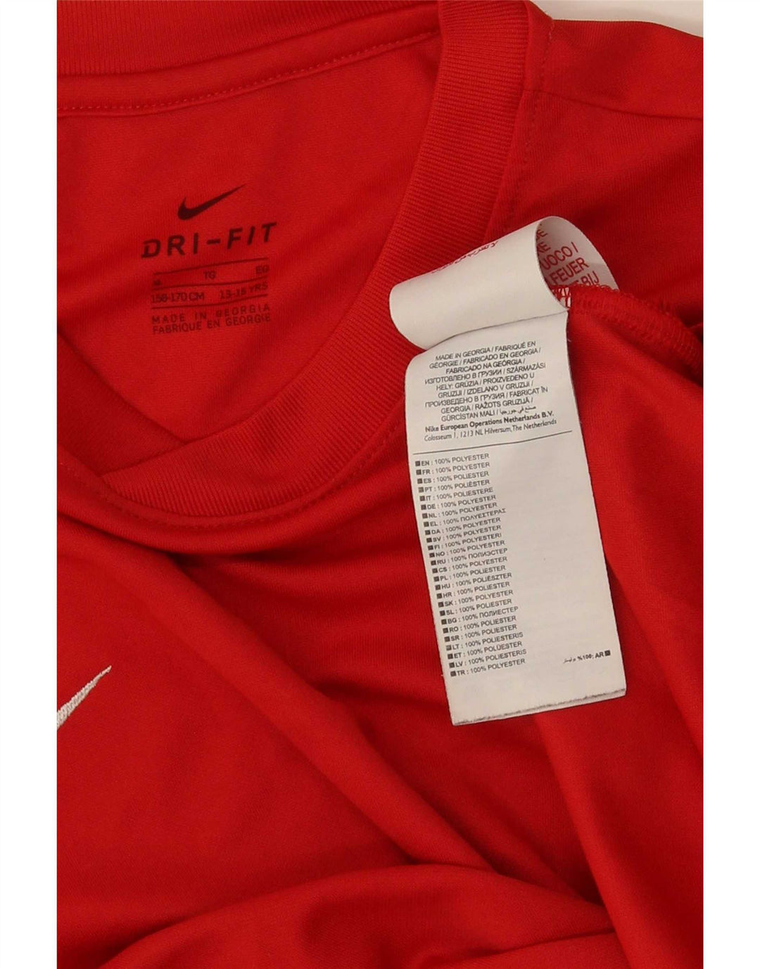 Nike Camiseta Dri Fit para niño 13-14 años XL Rojo Poliéster