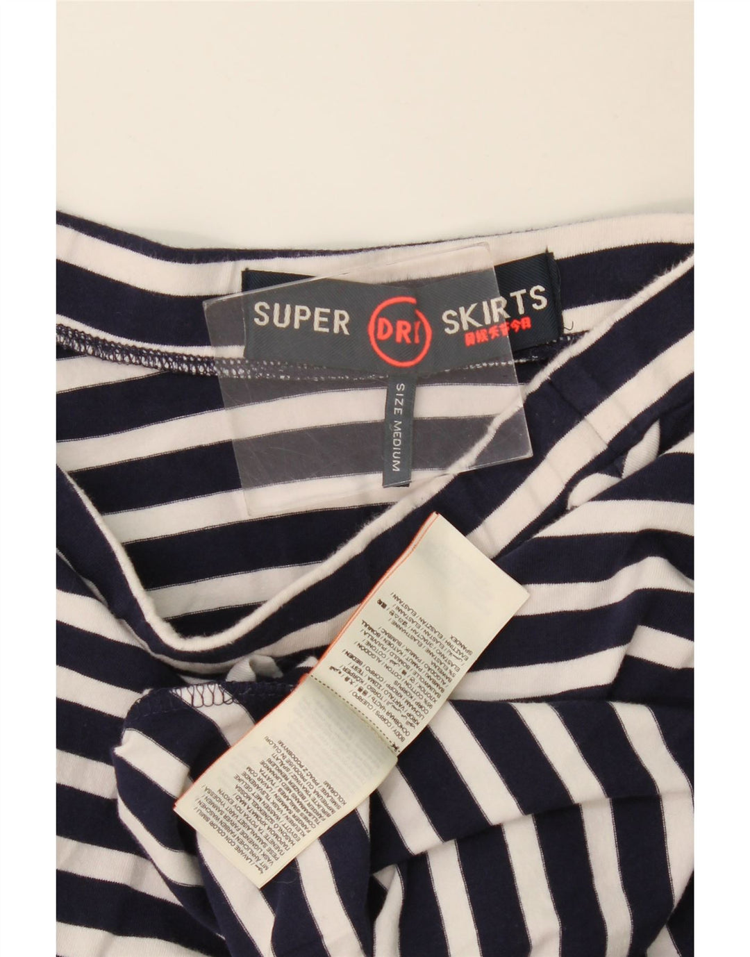 Superdry Falda Acampanada Mediana W28 De Algodón A Rayas Azul Marino