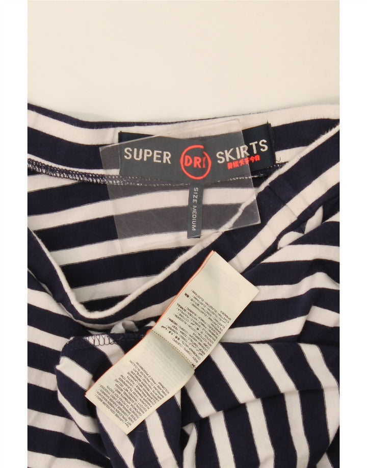 Superdry Falda Acampanada Mediana W28 De Algodón A Rayas Azul Marino