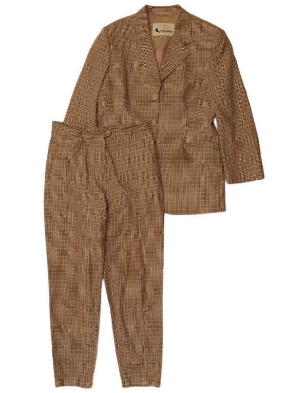 Aquascutum Traje de 2 piezas con 3 botones para mujer IT 46 Large W32 L28 Beige Check