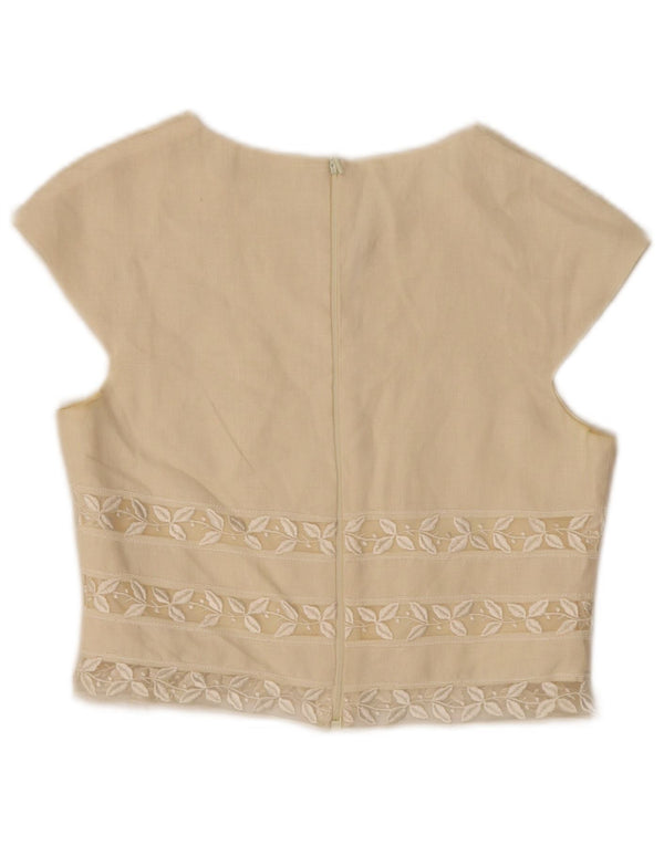 Laura Biagiotti Blusa Niña Top 12-13 Años Beige Lino Floral