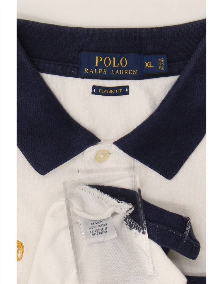 POLO RALPH LAUREN Polo de rugby gráfico para hombre XL Bloque de color blanco