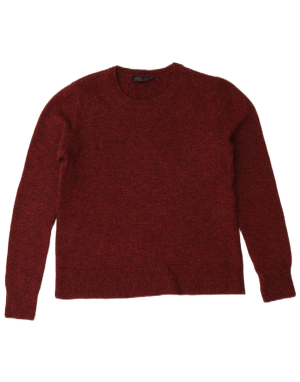 Pendleton Suéter de cuello redondo para mujer UK 10 Small Borgoña moteado