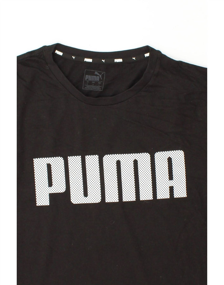 PUMA Mens Graphic T-Shirt Top Large Black Cotton Vintage Puma and Second-Hand Puma from Messina Hembry 