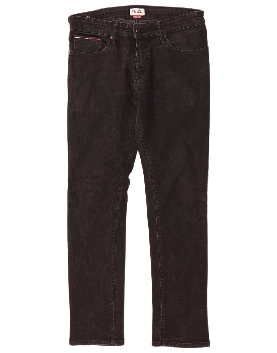 TOMMY HILFIGER Vaqueros Scanton Slim para hombre W34 L32 Algodón negro