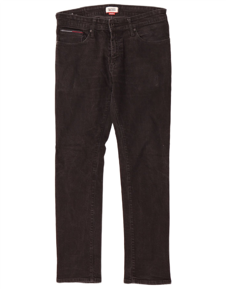 TOMMY HILFIGER Vaqueros Scanton Slim para hombre W34 L32 Algodón negro