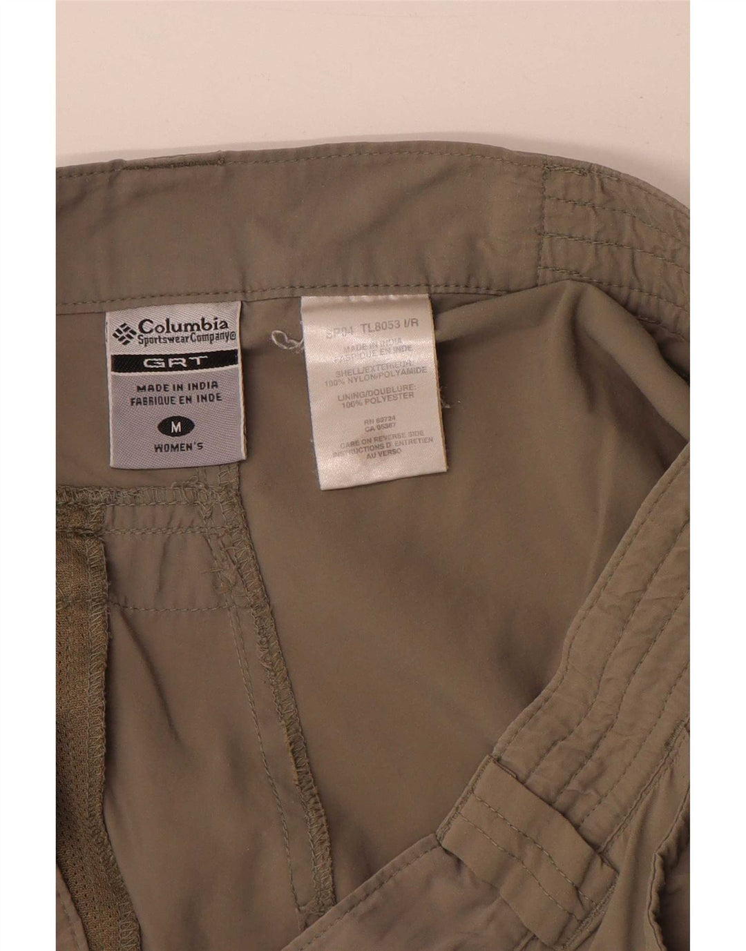 Columbia Shorts Cargo Mujer Medium W30 Poliéster Caqui