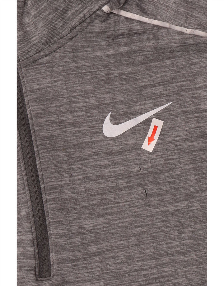 Nike - Chándal para correr con cremallera y cuello para hombre, talla grande, poliéster gris