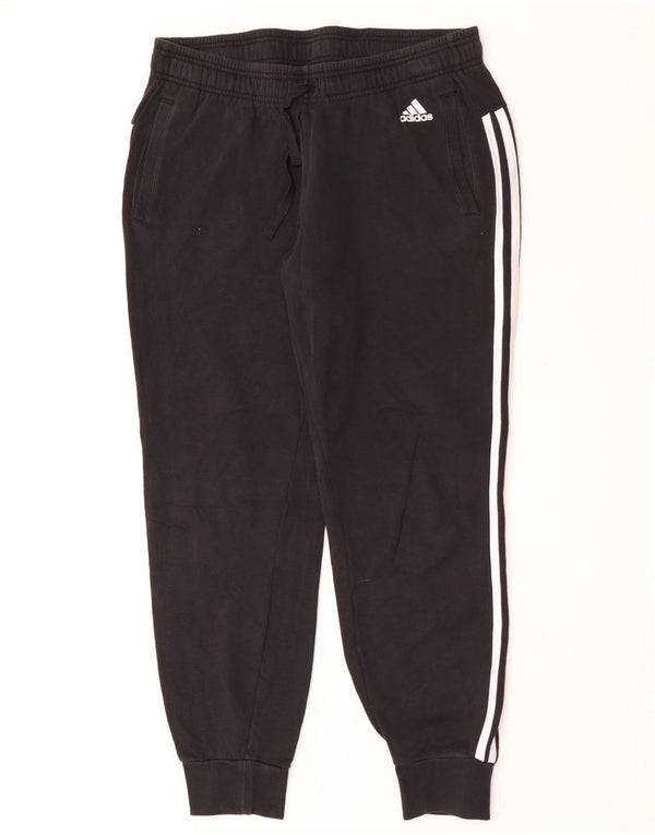 Adidas Mujer Chándal Pantalones Joggers UK 16/18 Grande Negro Algodón