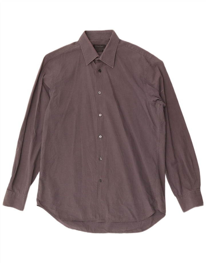 Camisa CALVIN KLEIN Hombre Talla 42 Grande Gris Algodón