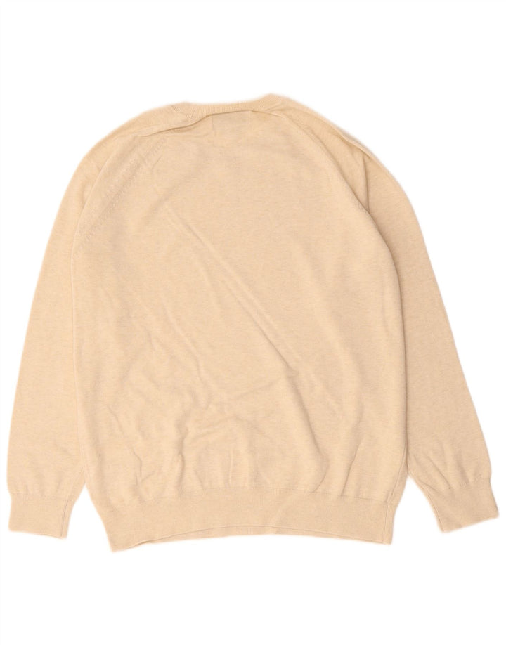 Marks & Spencer - Jersey de cuello redondo para hombre, talla grande, algodón beige
