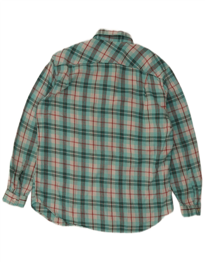 Think Pink Camisa de franela para hombre Talla 39 15 1/2 Cuadros turquesa mediano