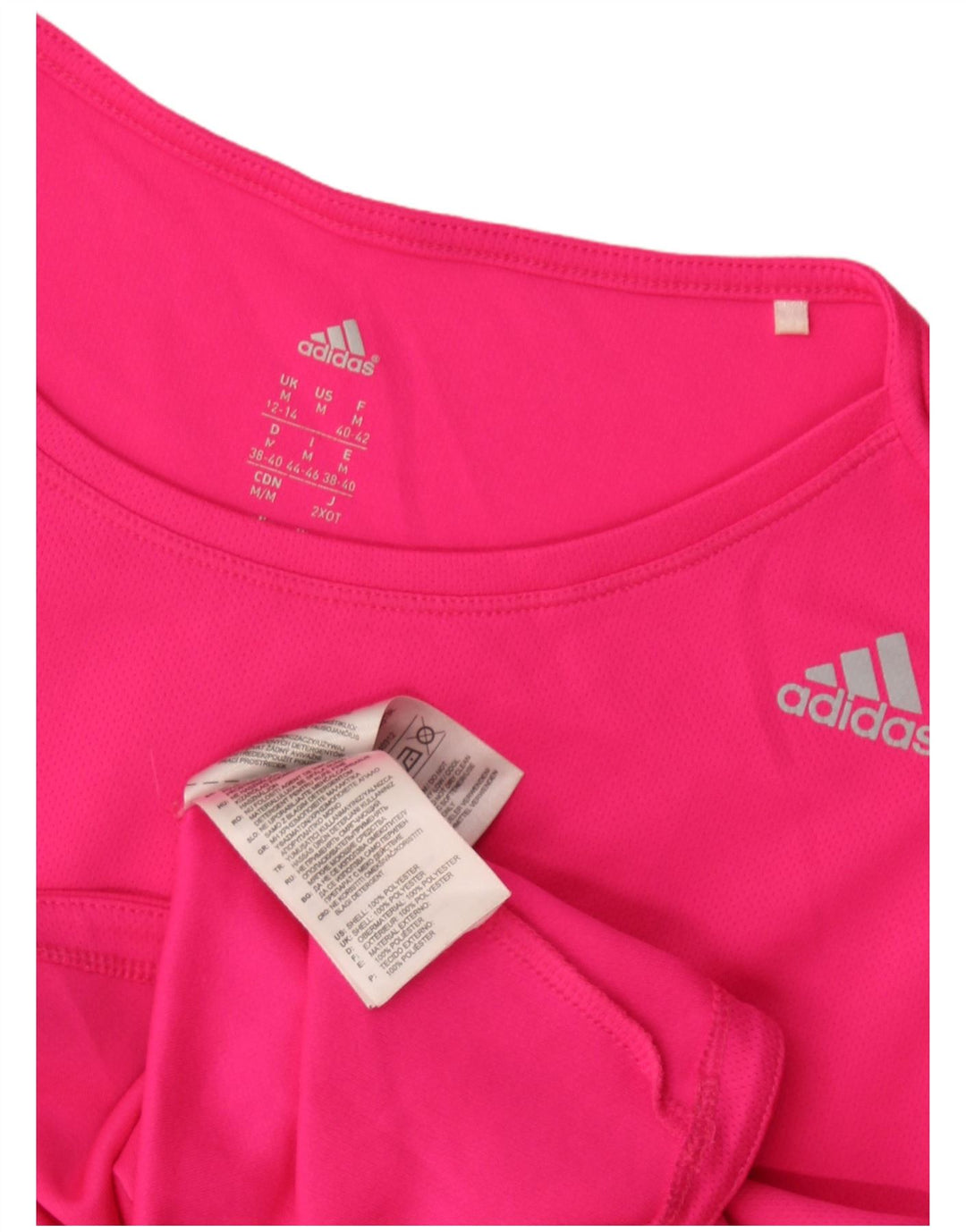 Adidas Camiseta Mujer Top UK 12/14 Medio Rosa Poliéster