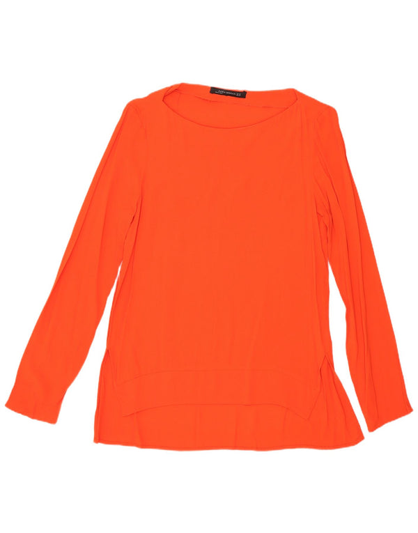 Zara Mujer Top Manga Larga UK 6 XS Naranja