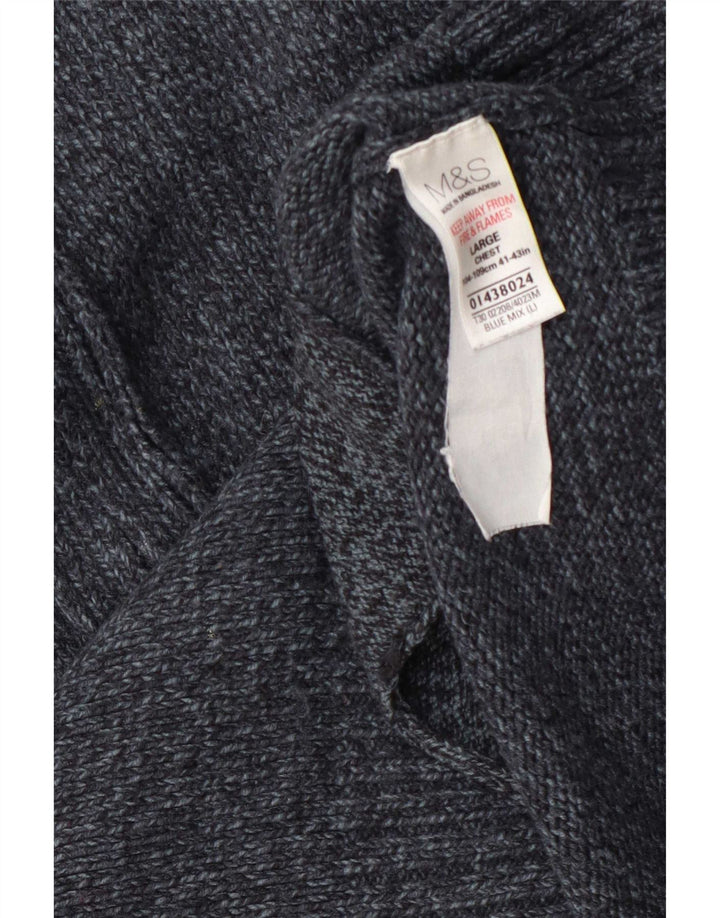 Marks & Spencer Suéter tipo cárdigan con cremallera completa para hombre Acrílico moteado gris grande